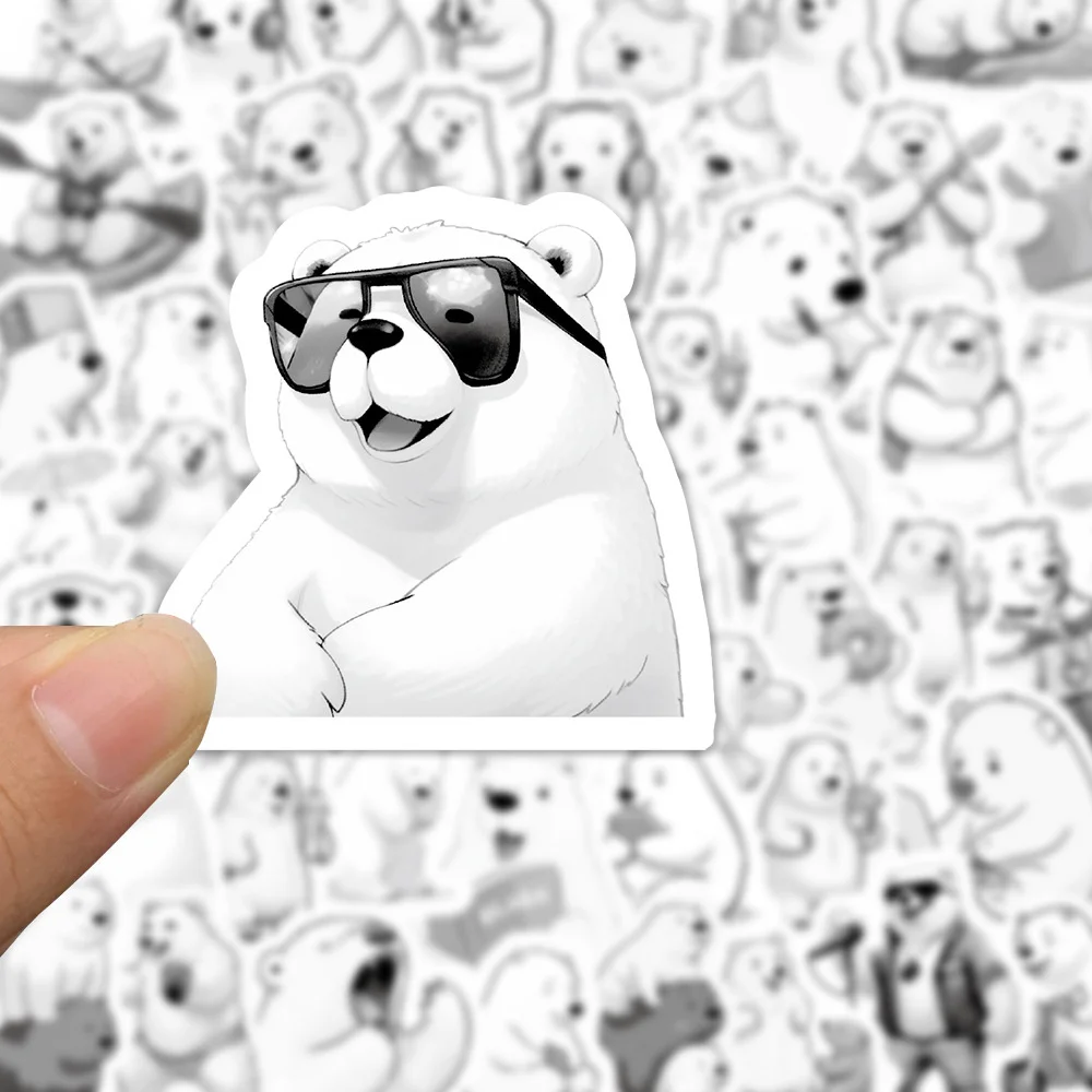 53pcs Cartoon Cute White Polar Bear Sticker For Phone Stationery Laptop  Ipad Suitcase DIY Stickers Pack Scrapbooking Supplies - AliExpress