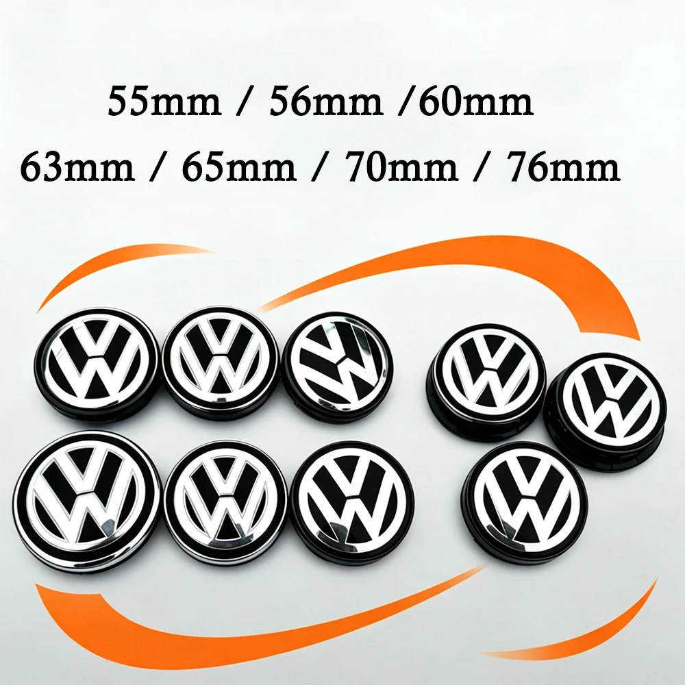 ABS - 4개 55mm 56mm 65mm 70mm 자동차 스타일링 휠 센터 캡 허브 커버 배지 액세서리 (폭스바겐 3B7601171 1J0601171 용)