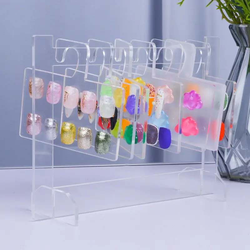 Aurora 10 Stück Acryl-Nagel-Displayständer für Salon Künstliche Nagelspitzen Lack-Präsentationsbrett Beauty-Salon Organizer – Detail 10