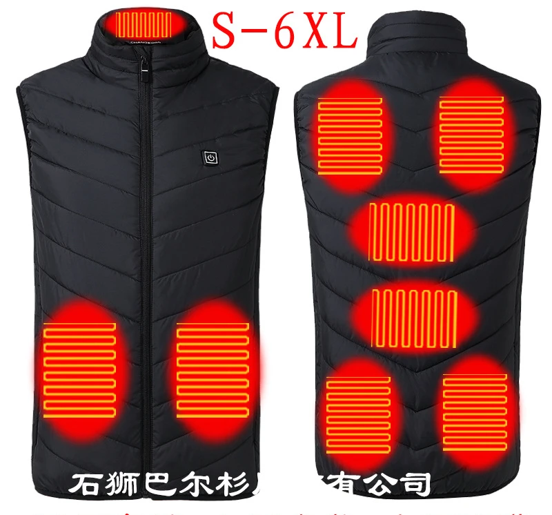 

9 zone Heated Jacket Fashion Men Women cycling Coat Intelligent USB Electric Heating Thermal Warm Clothes Winter Heated Vest