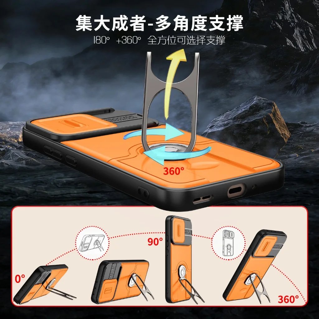 Slide Camera Lens Protector Kickstand Phone Case