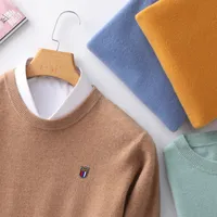 Plus Size 5XL Wool Men's Sweater O-neck Knitted Long Sleeved Pullover Solid Color Casual Fashion Male Winter Cashmere Sweater 1