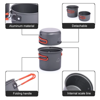 Widesea camping tableware outdoor cooking set - Camping cookware - travel tableware - picnic set - hiking cooking utensils & cutlery 5