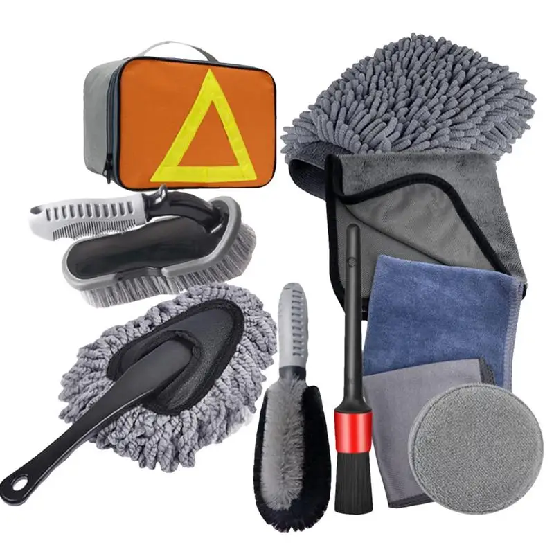 

10pcs Auto Cleaning Brush Auto Dirt Dust Polishing & Cleaning Tools Car Detailing Brushes Kit Car Wash Kit For Interior Exterior