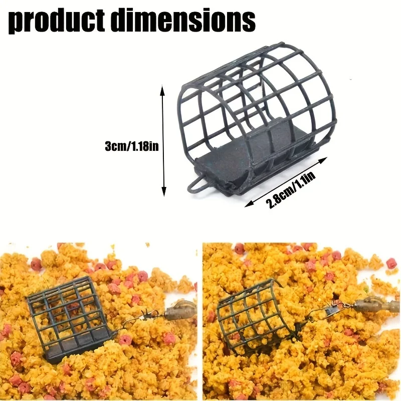 최신 미니 4칸 낚시 미끼 케이지, 납 싱커가 있는 스테인리스 스틸 낚시 케이지, 10g, 15g, 20g, 30g, 40g, 50g, 다양한 모델의 고품질 낚시 미끼 케이지.