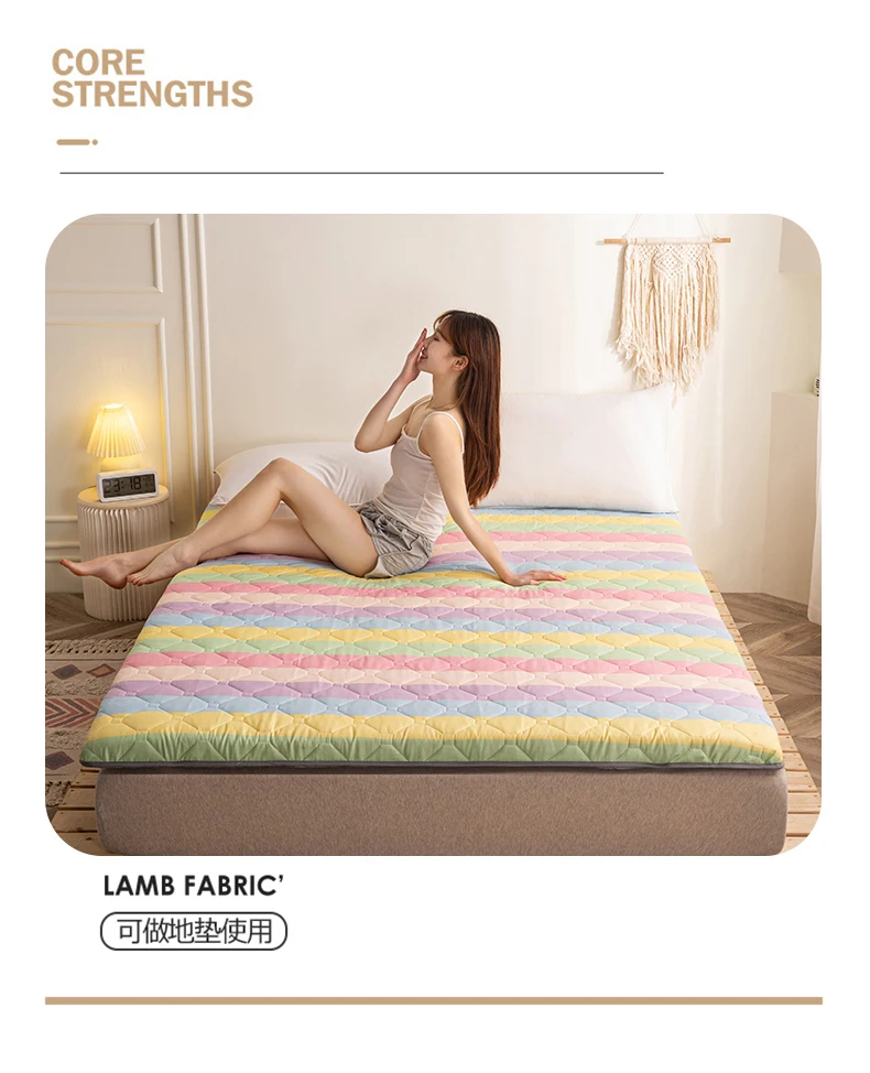 Description Picture 3 of itemThickened mattress soft cushion floor mat household folding floor bedding floor bedding sleeping mat student dormitory rental