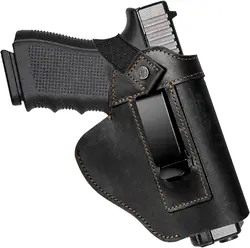 Versatile Right Hand IWB/OWB Gun Holster with Metal Clip - Portable Outdoor Tactical Gear (Black)