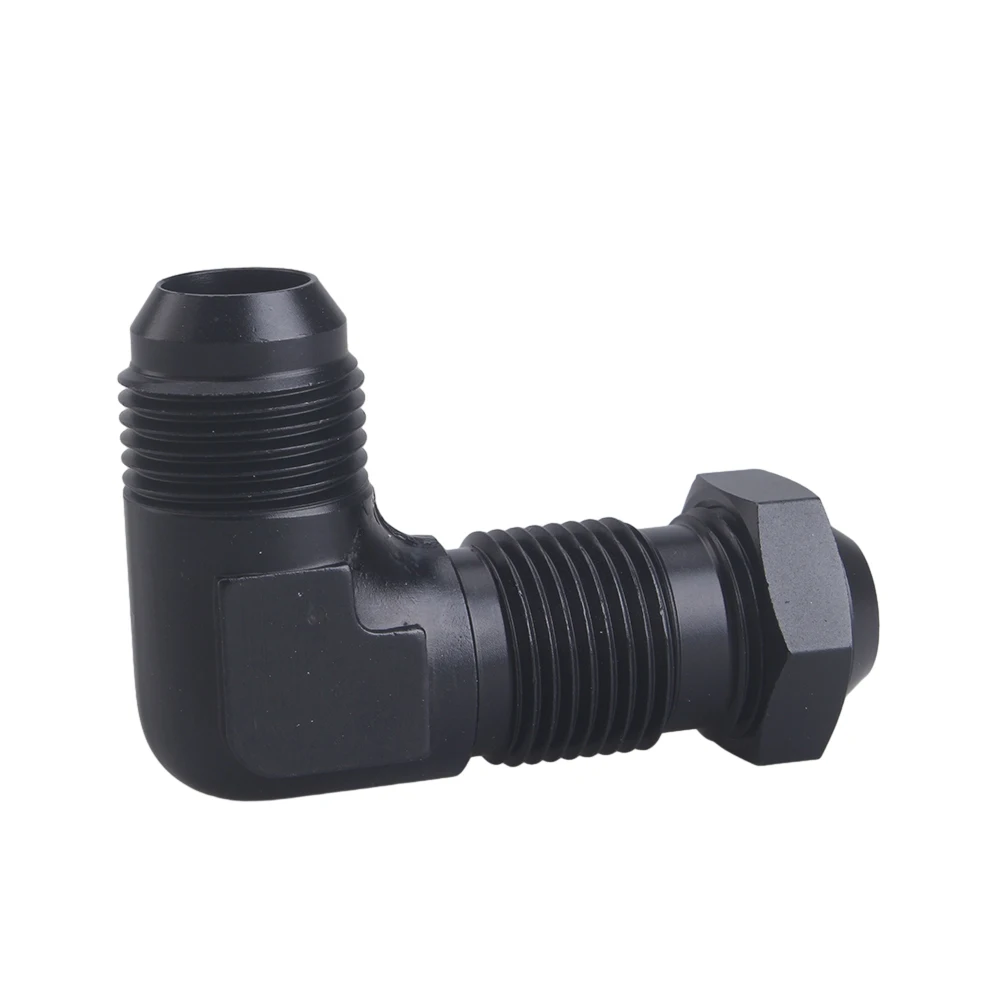 0 Degrees 90 Degrees AN6 AN8 AN10 Bulkhead Flare Fitting Union Adapter 6AN 8AN 10AN Fitting For Tab Rr Wirewall Aluminum Black bulkhead flare fitting adapter
