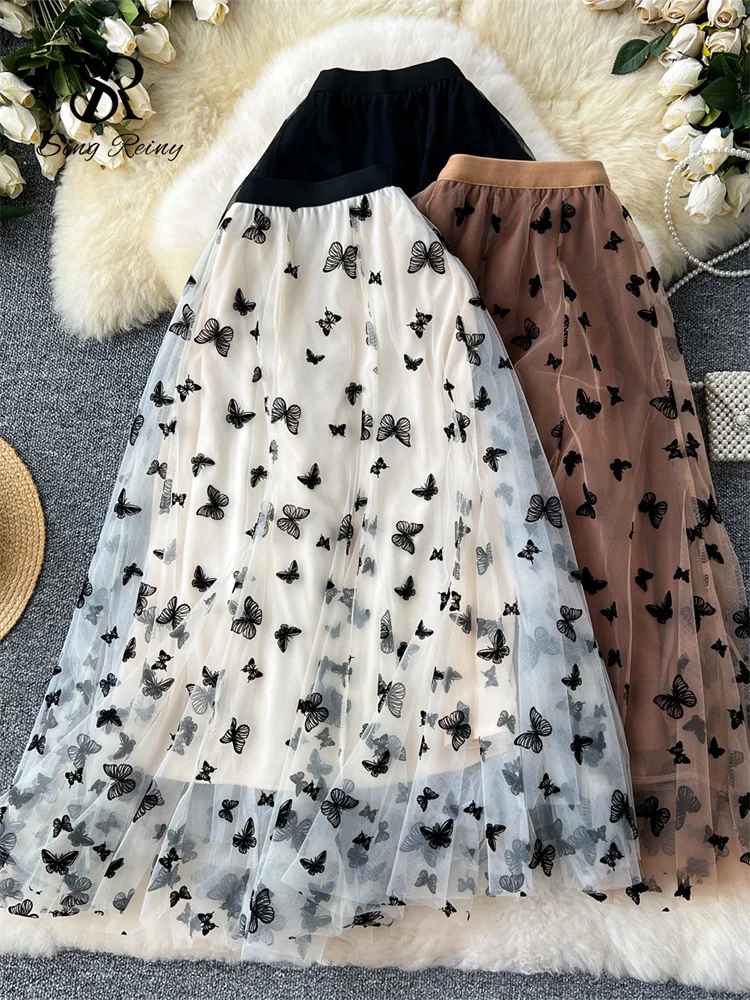 S butterfly gather skirt ブラック S butterfly gather skirt ブラック レディース