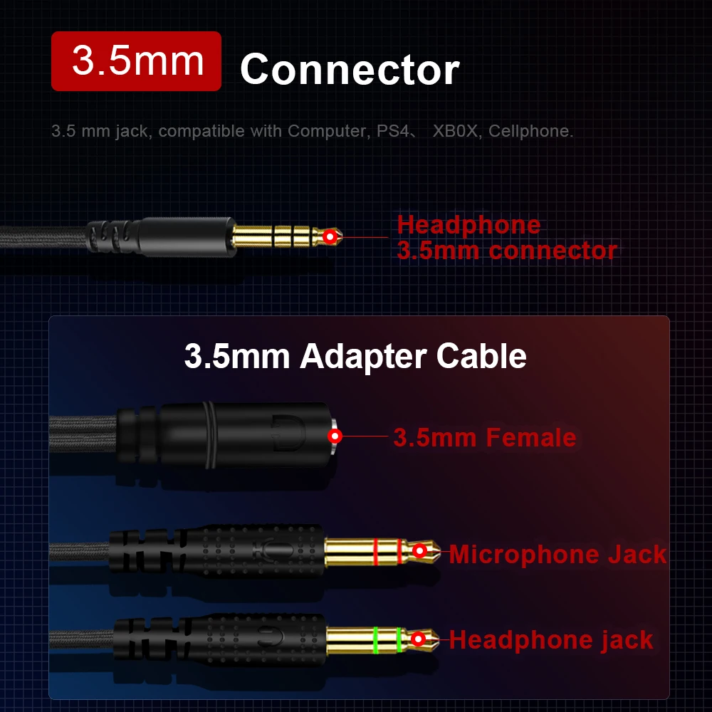 E-YOOSO H2722D Gaming Headphone,3.5mm Surround sound Computer PC Laptop headset Earphones Microphone for PS4 Switch Xbox-one