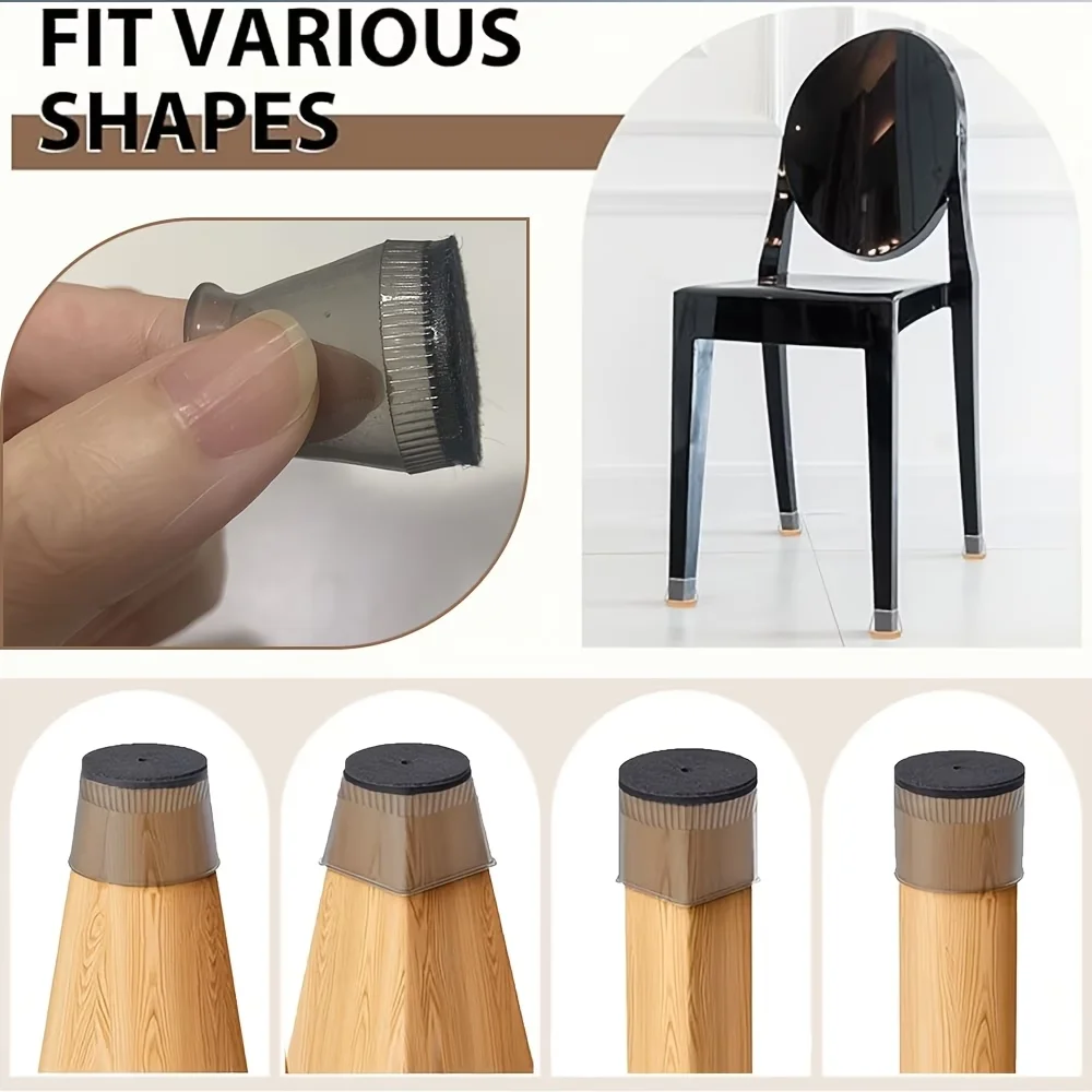 Premium Round Black Silicone Chair Covers - Set of 16, Highly Elastic & Durable