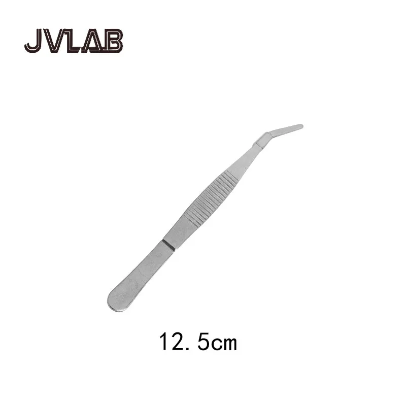 403 Stainless Steel 12.5cm Bend Tweezer JVLAB Craft Repairing Tool Clamp Clip