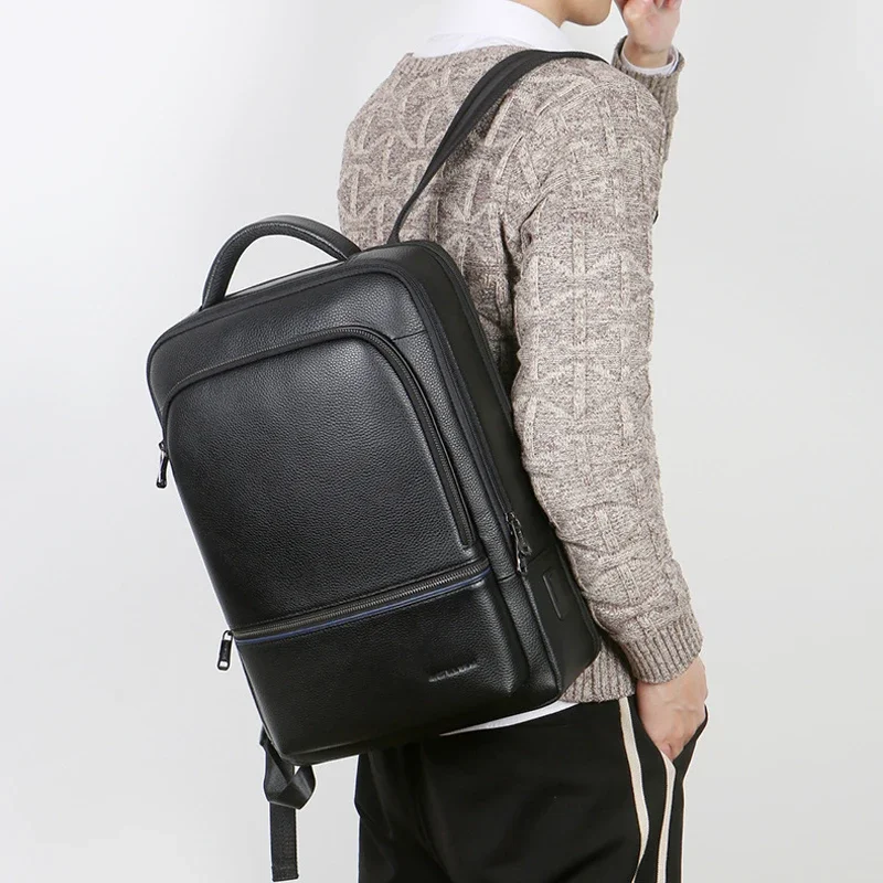 

For Multifunctional Bag Portable Laptop Waterproof Leather High-quality Men Travel Backpack Backpack Business PU Luxury Men