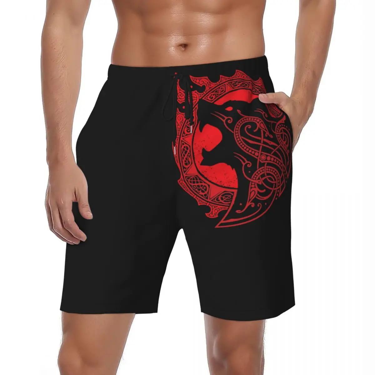 Bathing Suit V-Vikings Board Shorts Summer Cool Fashion Classic Beach Short Pants Men's Sports Fitness Quick Drying Swim Trunks