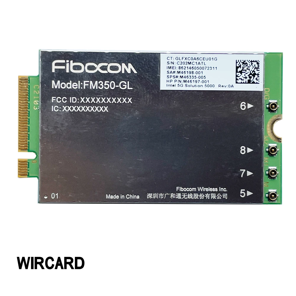 Wircard Fm350-gl 5g nr Sub6 M.2 Módulo para hp X360 830 840 850 g7 Portátil 5g Lte Wcdma 4x4 Módulo de Mimo Gnss - Imagem 2