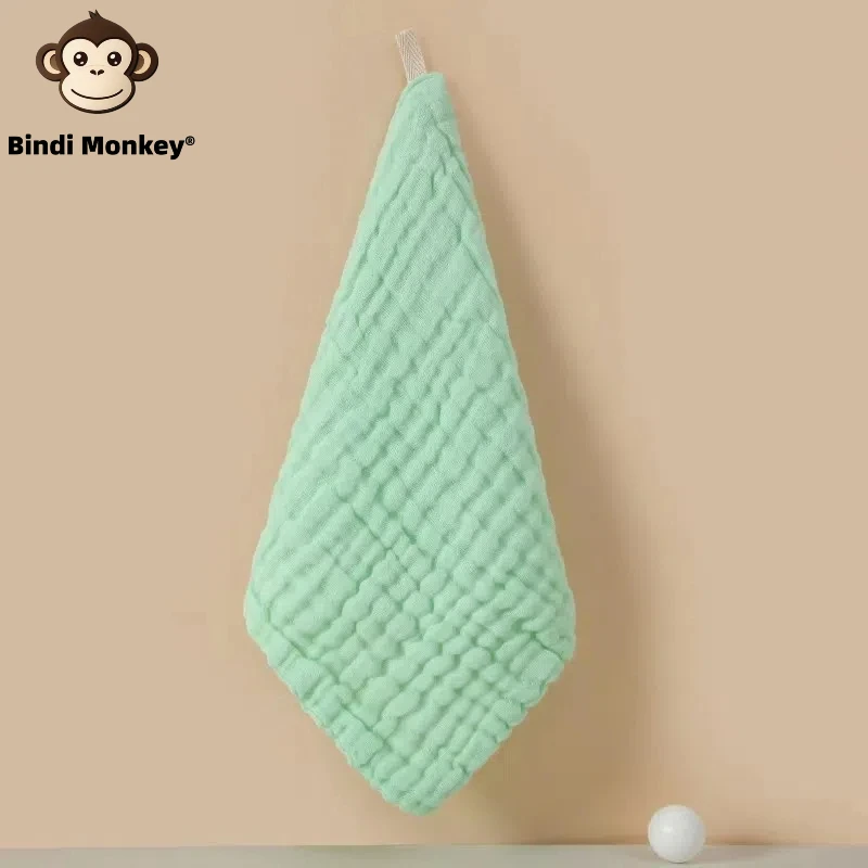 5 Pieces of Six Layers of Pure Cotton cotton towel Pure Color Gauze Square Towel Saliva Towel 25*25cm