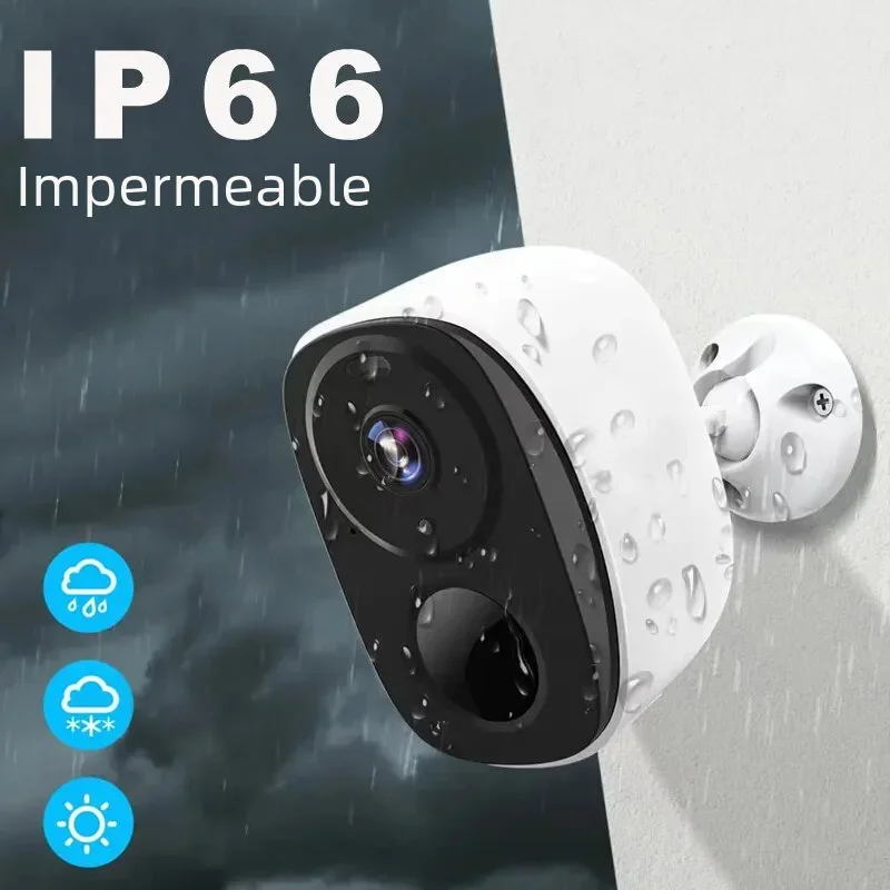 Cámaras de seguridad inalámbricas para exteriores, 2K, 3MP, alimentado por batería, WiFi, Sirena, Audio bidireccional, impermeable 4 Venta de cadena de bolas online Cámaras de seguridad inalámbricas para exteriores, 2K, 3MP, alimentado por batería, WiFi, Sirena, Audio bidireccional, impermeable - Imagen 2