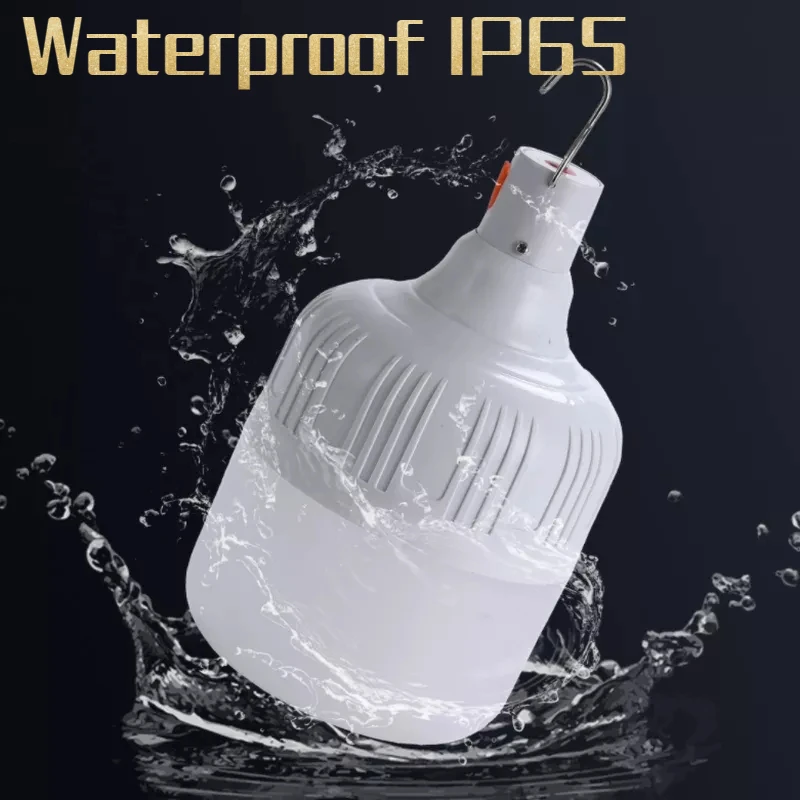 USB Rechargeable Lights Portable Camping Lantern LED Emergency Tent Lamp Built In Battery Outdoor Fishing Night Light with Hook