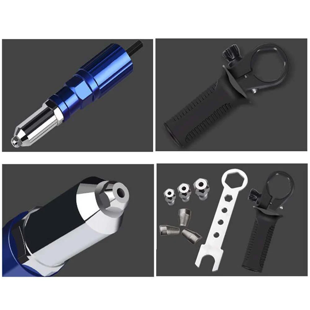 Rivet Gun Electric Rivet Gun Adapter 2.4mm-4.8mm rivet nut gun drill adapter Cordless riveting tool Insert Nut Pull Rivet Tool