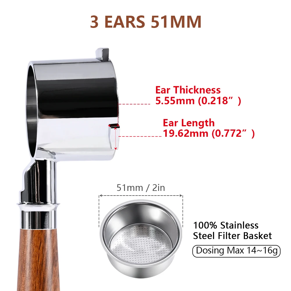 فلتر القهوة بدون قاع مقاس 51 مم لملحقات ماكينة الق...