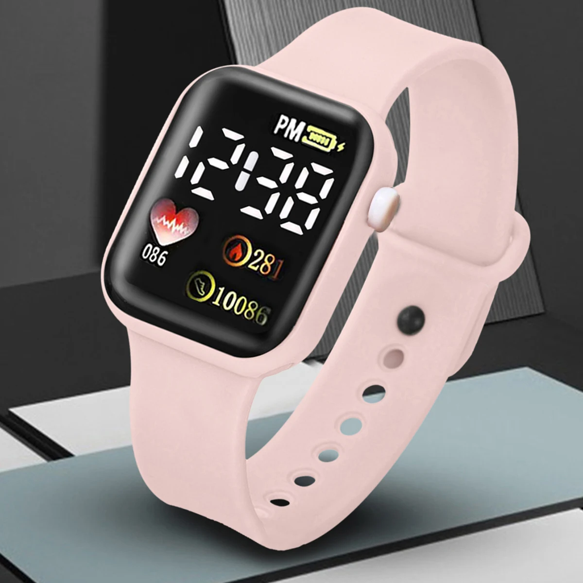 Wrist Watch 2pcs Fashion Simple Square Electronic Watch and Leather Quartz Wrist Watch