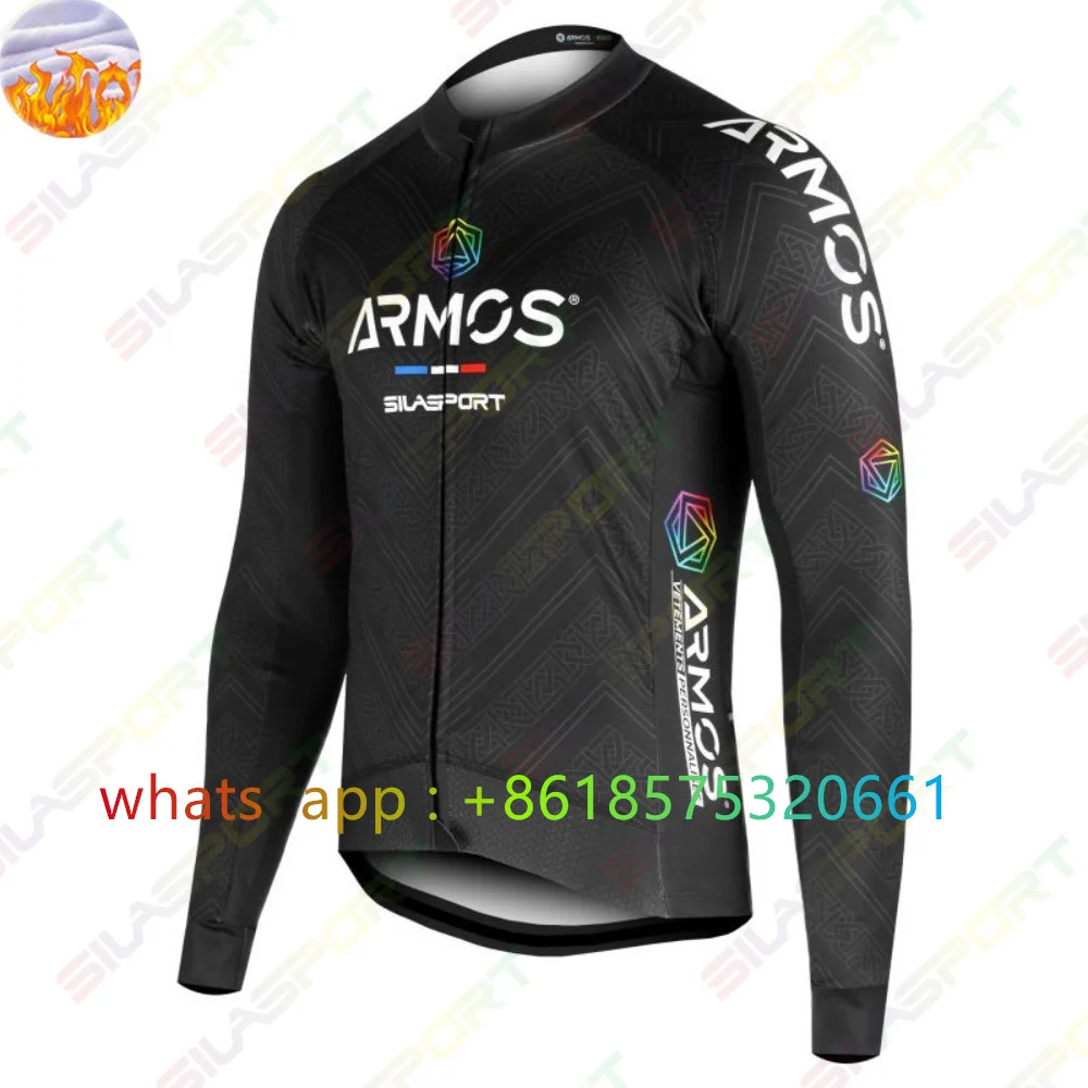 SILASPORT Winter Cycling Jacket Men Thermal Fleece Long Sleeve Race Sweatshirt MTB Cycling Clothing Ropa Ciclismo Bike Warm Coat