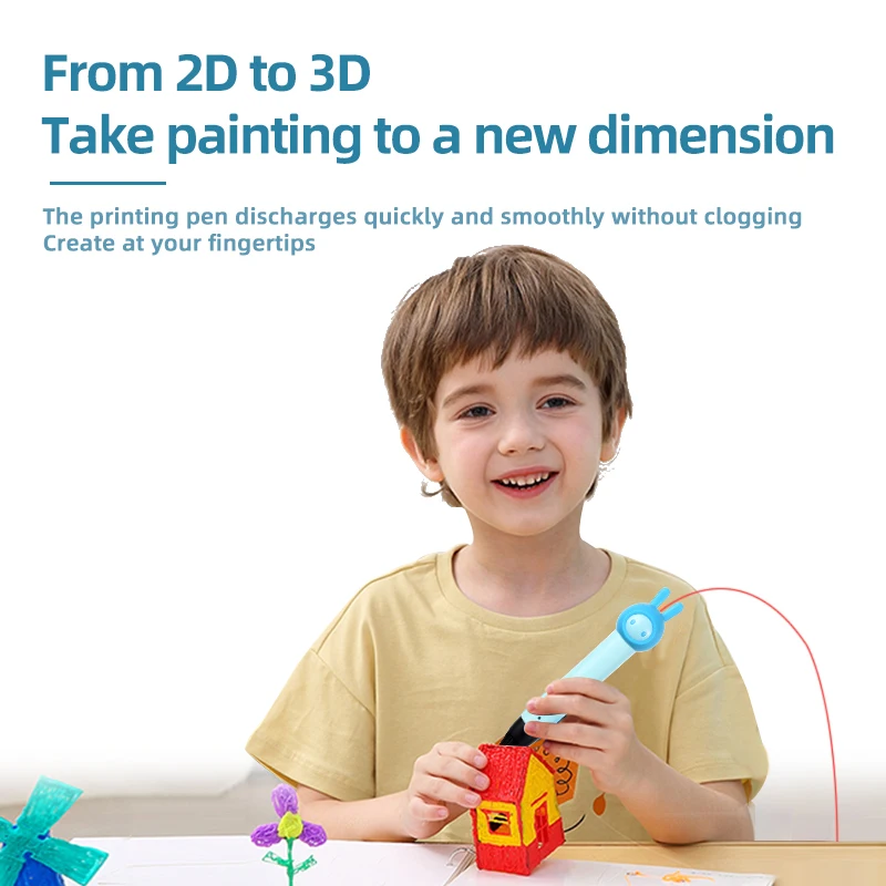 3d Pen for Kids PLA Filament 1.75mm Set 3D Printing Pens Kit Safe Low Temperature Anti-Scald USB Charging Birthday Gift