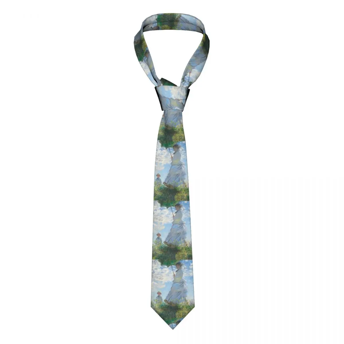 

Classic Woman With A Parasol By Claude Monet Neckties for Men Customized Silk Modern Painting Art Business Ties