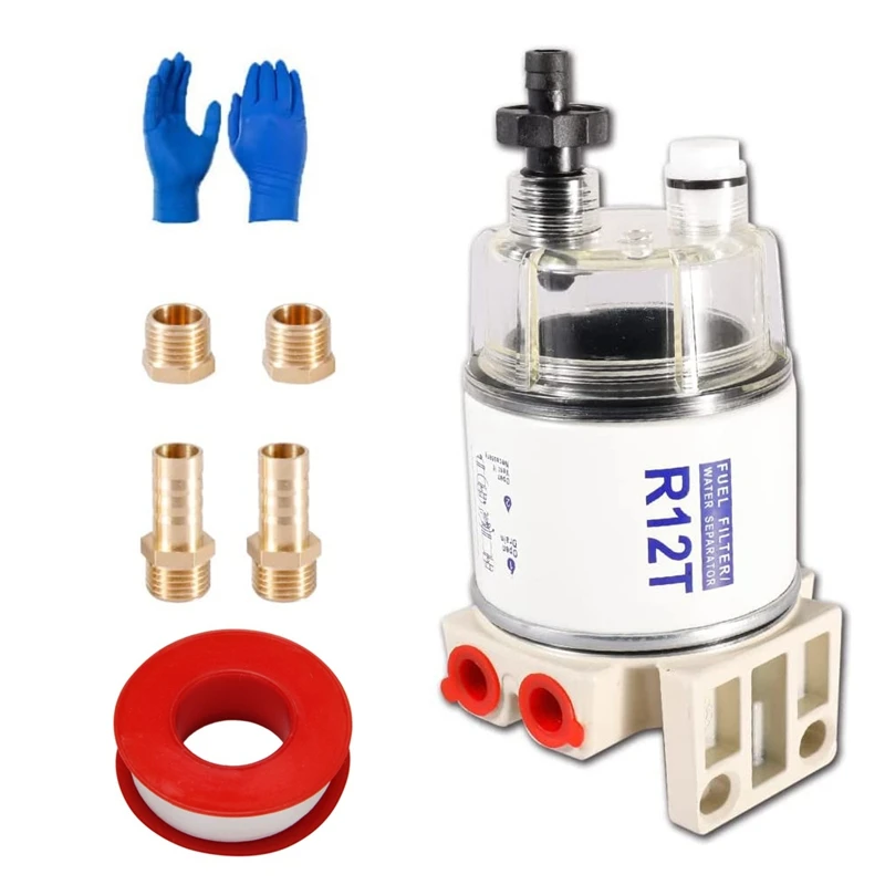 

R12T Fuel Filter Moisture Separator Complete Kit - Filter Replacement S3240 120AT NPT ZG1/4-19 Fits NPT Outboard Motor