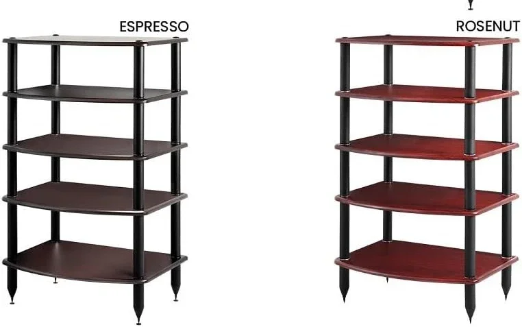 

Vulcan Five Shelf Audio Rack, Media Stand, and Components Cabinet 5 Shelf Espresso