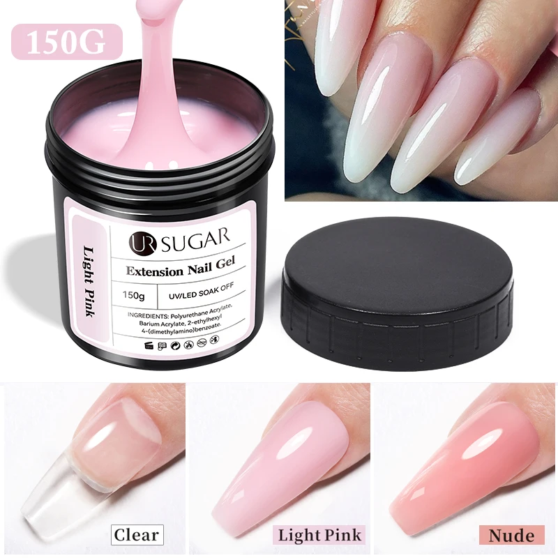 UR SUGAR 150g Extension French Acrylic Gel Soak Off UV LED Camouflage Color Hard Gel Jelly Fast Dry Nail Building Extend Gum Gel 3
