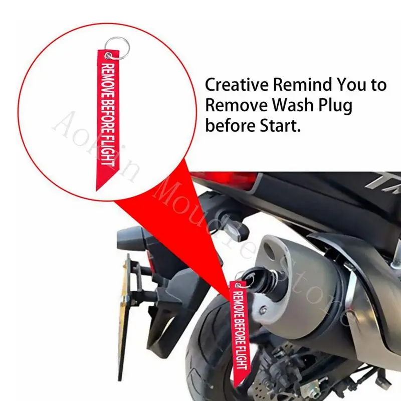 0.6"-1.5" Muffler Exhaust Wash Plug Motorcycle Dirt Bike 2 Stroke Keychain Tag Key Ring Engine ATV Quad Rubber Exhaust Silencer 4
