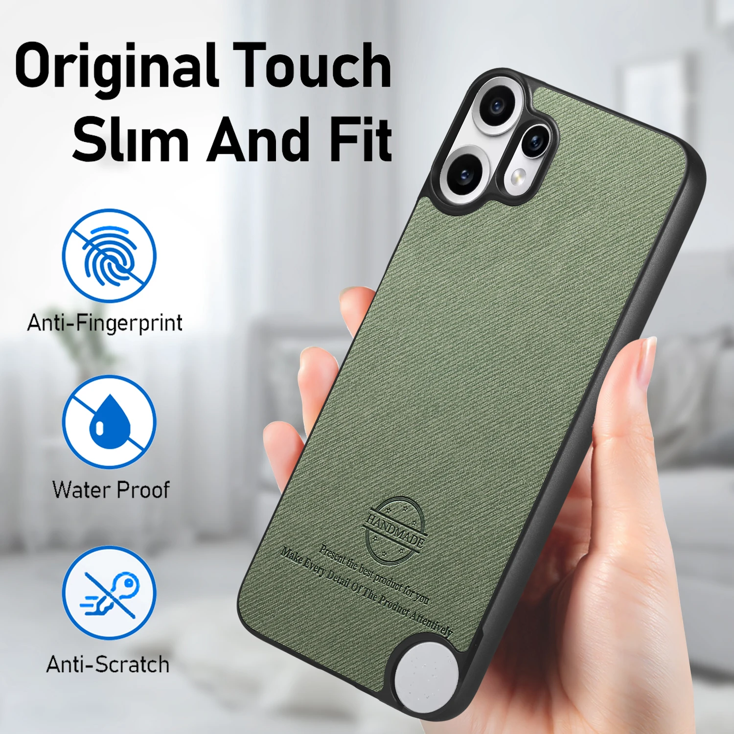 Matte PU Leather Shockproof Phone Case with Soft TPU Frame Protection
