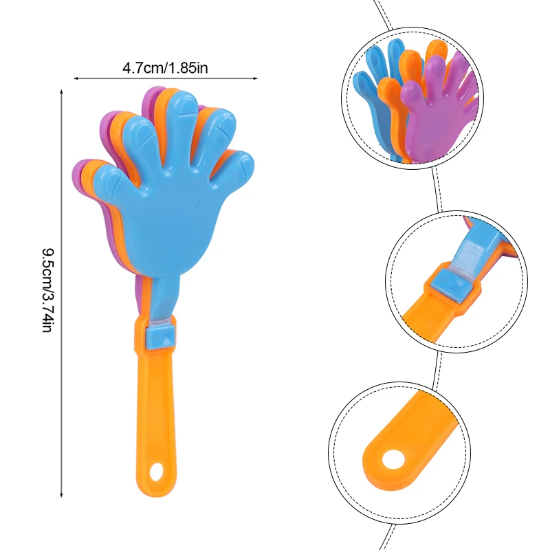20Pcs Colorful Mini Hand Clapper Cheering Props Kids Birthday Party Favors Goodie Pinata Fillers Toys Wedding Baby Shower Gifts