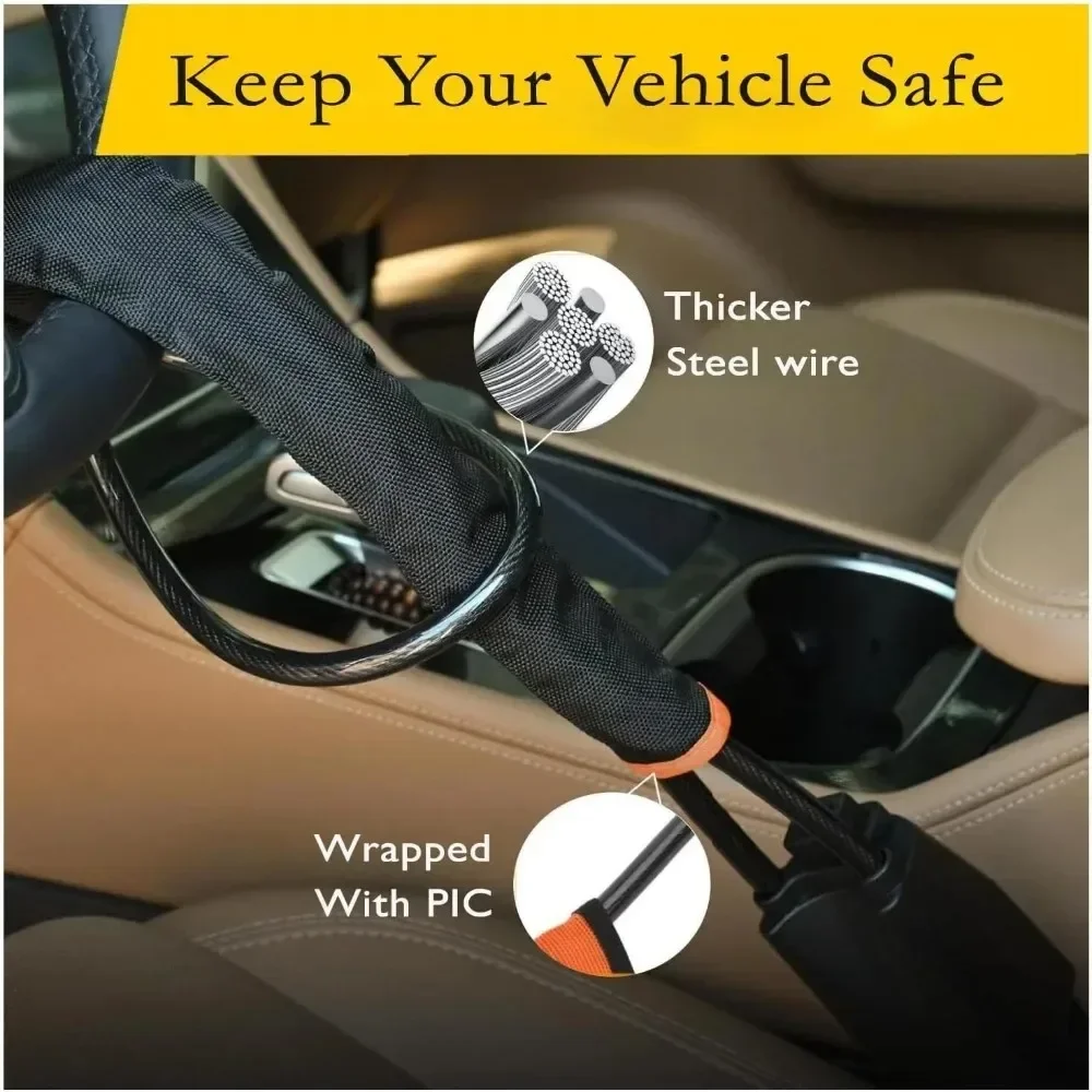 Universal Anti-Theft Safety Belt Buckle Lock with Durable Steel Wire Rope