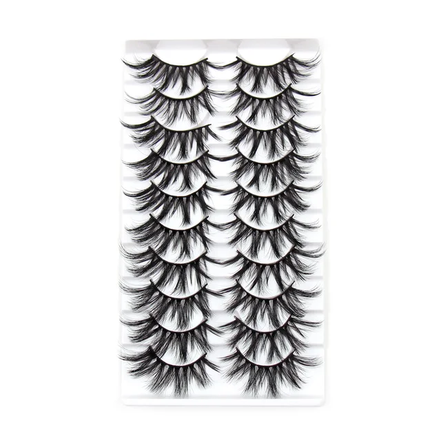 Faux-cils en vison 3D réutilisables, Extension de cils naturels, Volume spectaculaire, maquillage, 10 paires