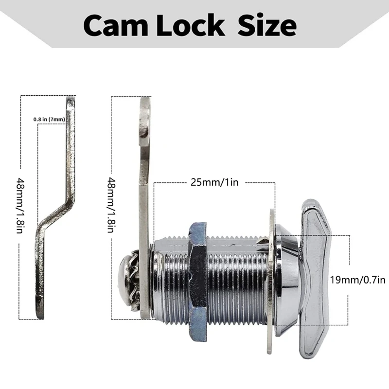 Keyless Thumb Turn Cams Lock Latches 1inch/5/8 Inch Offset for Cabinet Mailbox Drawer