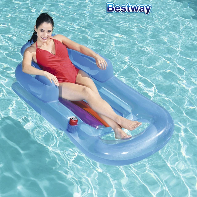 PVC Inflatable Floating Row Foldable Air Mattresses Swimming Pool Summer  Party Beach Water Float Bed Lounger Chair Summer - AliExpress