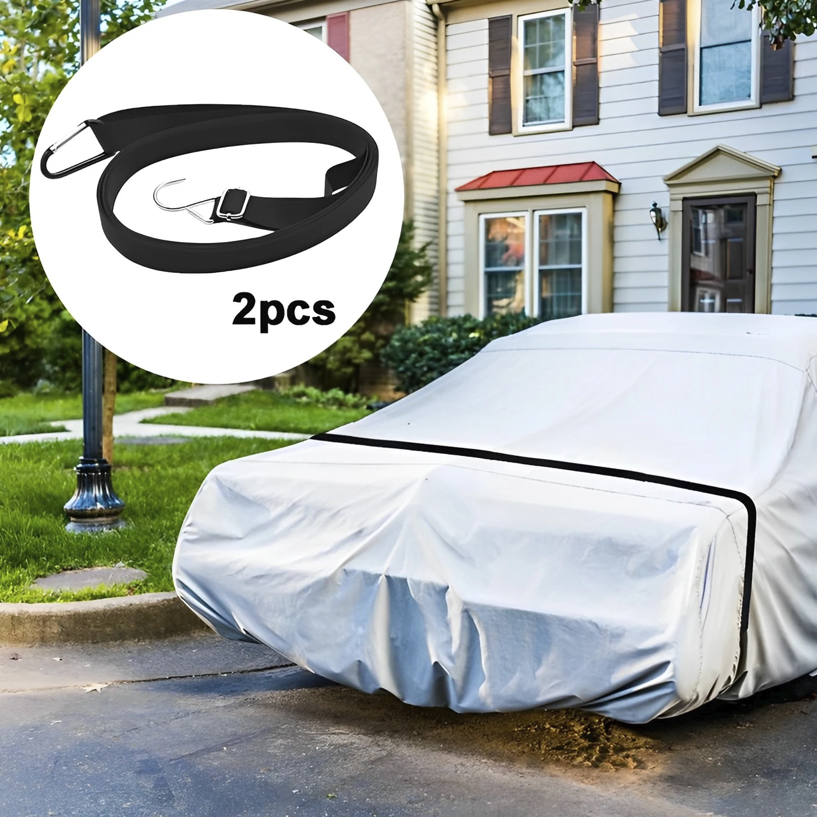 2 pièces de sangles de protection pour housse de voiture, coupe-vent, protection extérieure, nylon, sangle de protection contre le vent, sangle réglable pour housse de véhicule, sangles de protection sécurisées