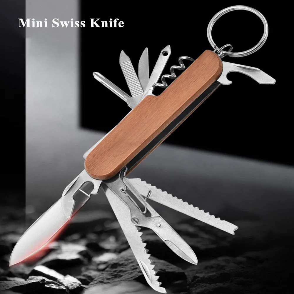 Kit De Survie 7 En 1 ISO – Couteau Pliant Et Outils D'urgence, étui Orange