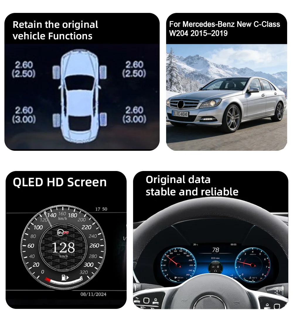 Digital Instrument Cluster For Mercedes-Benz New C-Class W204 2015–2019 Speedome