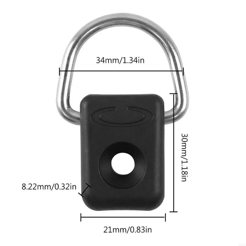 10Pcs 블랙 카약 D 링 카누 D 버클 타이 다운 루프 나사, 안전 카약 D 링 좌석 앵커 로프 고정 용