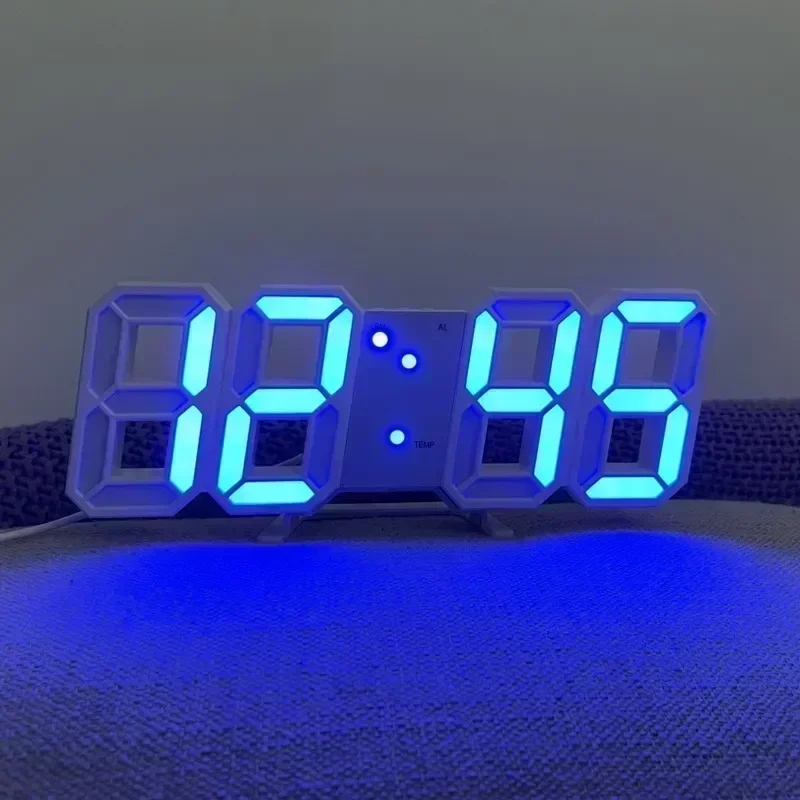 3D Wall Clock Wall Clock LED Digital Clock 3D Number Wall Clock 3D LEDs Digital Clock For Bedroom Wall Decoration Glowing Night Mode Adjustable Electronic Watch Home Decor Garden