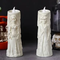 Halloween Skeleton Lamp LED Luminous Candle Horror Decoration Prop Ghost Groom Bride Couple Lamp Ornament Halloween Decor 2