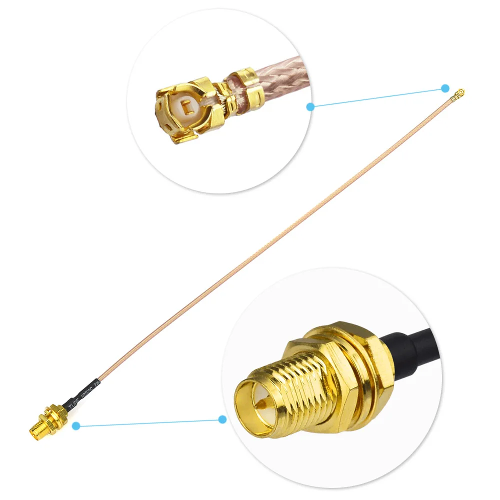 

Superbat U.FL /IPX to RP-SMA Jack(Male pin) Bulkhead Pigtail Cable RG178 15cm for Mini-PCI Wirless Router Hotspot