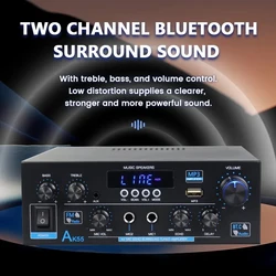 AK55 900W Home Power Amplifier 2.0 Channel Bluetooth 5.0 Hifi Digital Stereo Sound Amplifier 2.0 450W+450W Subwoofer