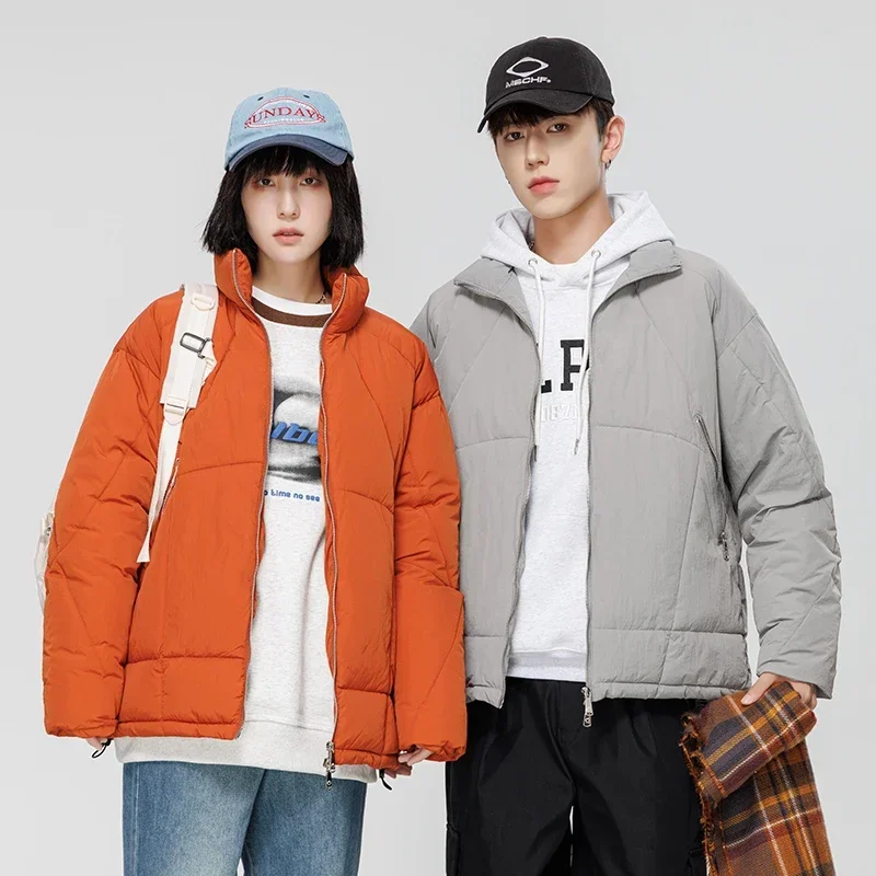 Lovers' Cotton Clothes Stand Collar Warm Wind-proof Fashion Simple Design Loose Version Fabric Comfortable Skin-friendly Coat