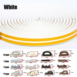 Enhanced Self - Adhesive Acoustic Foam Door and Window Insulation Tape - Windproof Weather Strip - D (White)