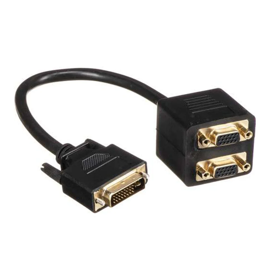 DVI to VGA Splitter cable dvi to vga converter dvi splitter Passive Analog DVI-I to Dual VGA splitter adapter cable DVI-I signal on two monitors