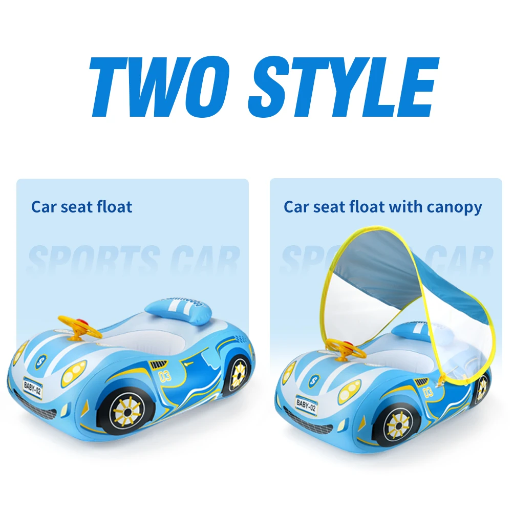 New Cool Car Kids Swimming Seat Float Ring Inflatable Infant Floating For Summer Kids Swim Boat Circle Toddler Bathing Water Toy 5